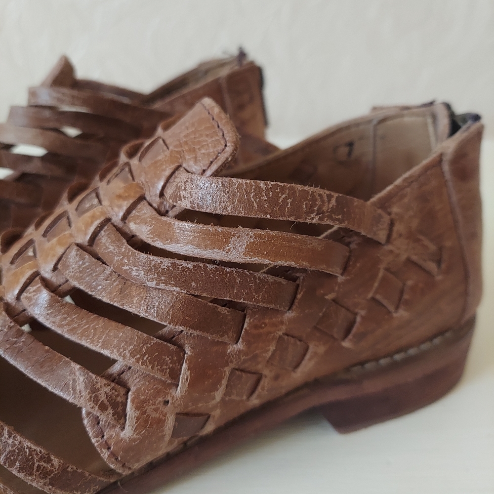 Bed Stu Las Cruces Huarache Flat woven leather 7 - Picture 2 of 9